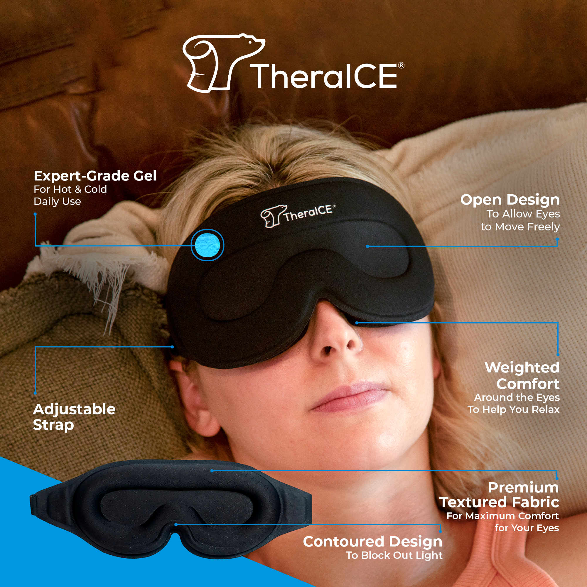 TheraICE Sleep Mask + Cooling Gel