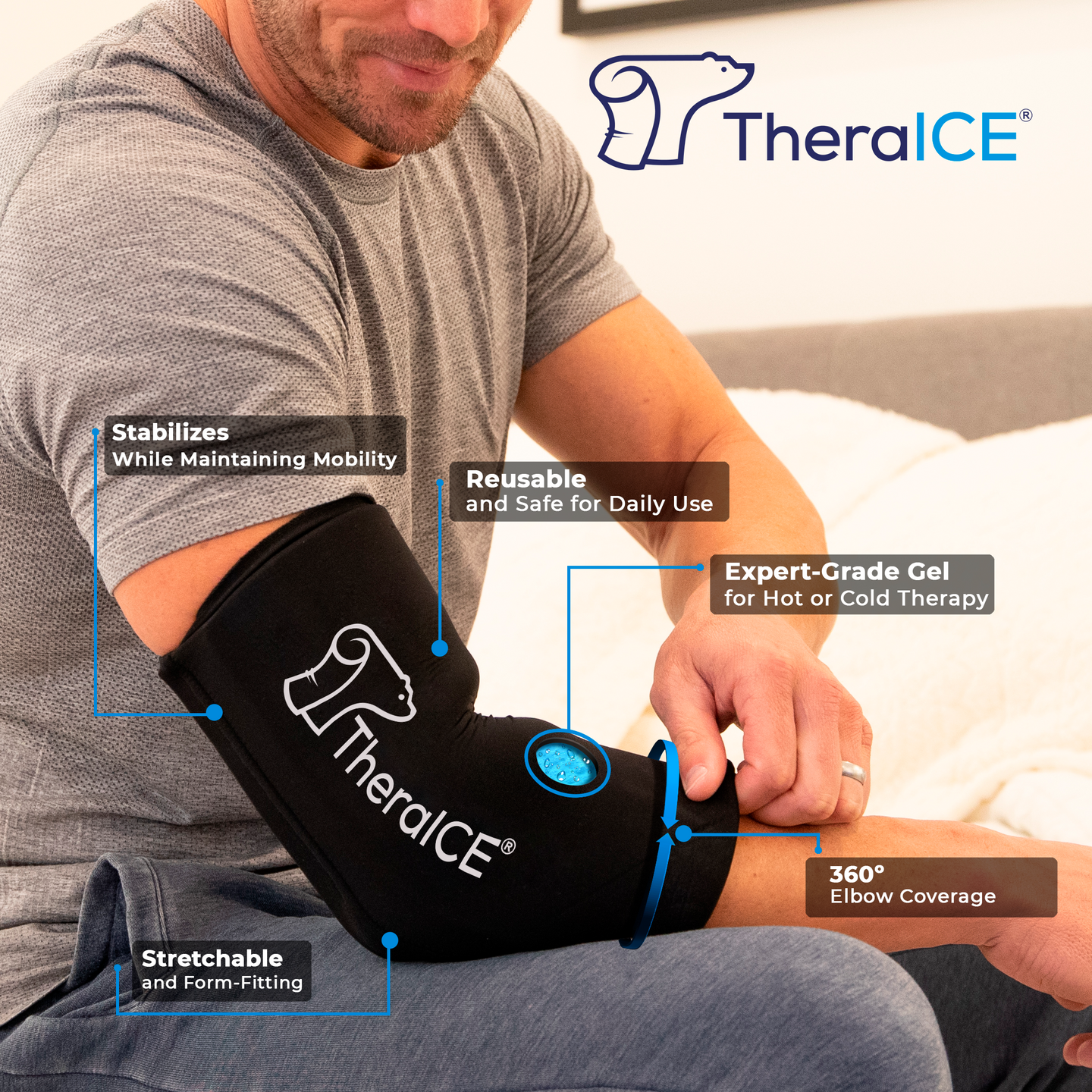 TheraICE Hot & Cold Elbow Compression Sleeve