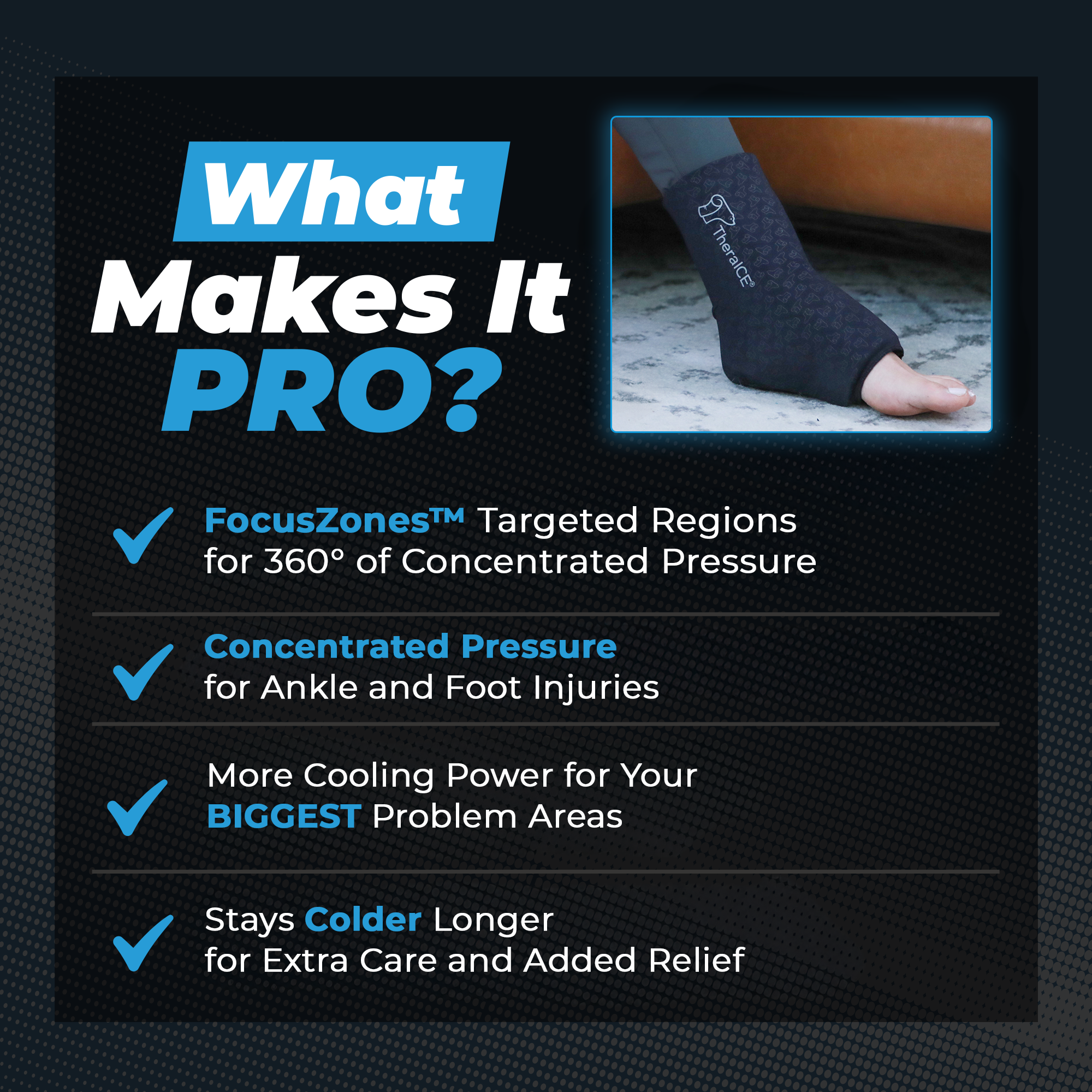 TheraICE Cold Compression Ankle Sleeve PRO
