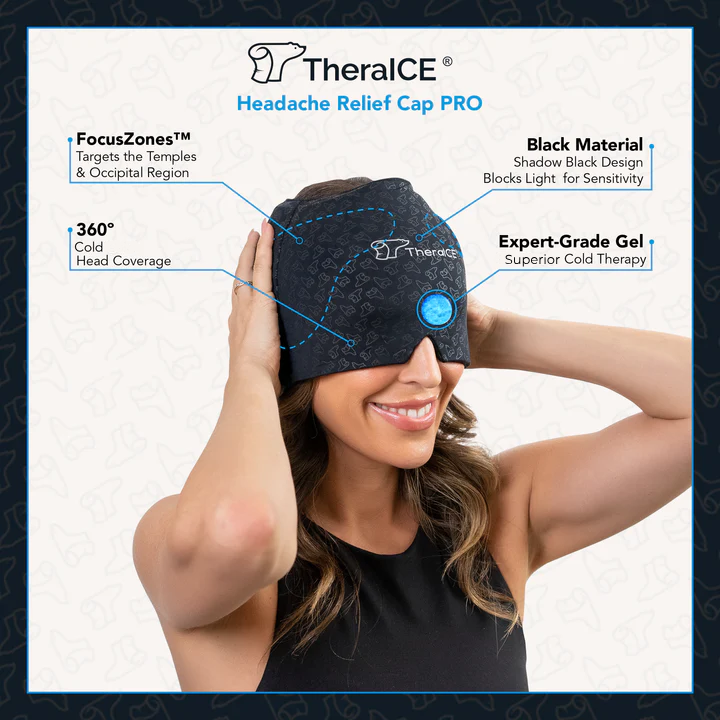 NEW TheraICE Headache Relief Cap -  PRO